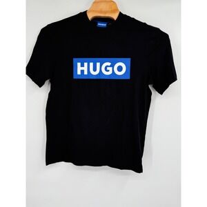 Men Hugo Logo Graphic Tee Black Shirt Spellout Hugo‎ Short Sleeve New Sz S